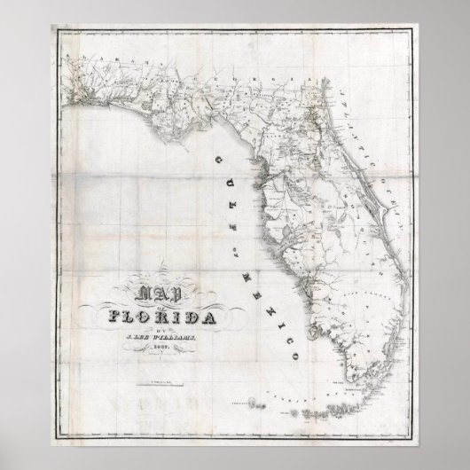 Poster Carte de Floride 1837 (Devant)