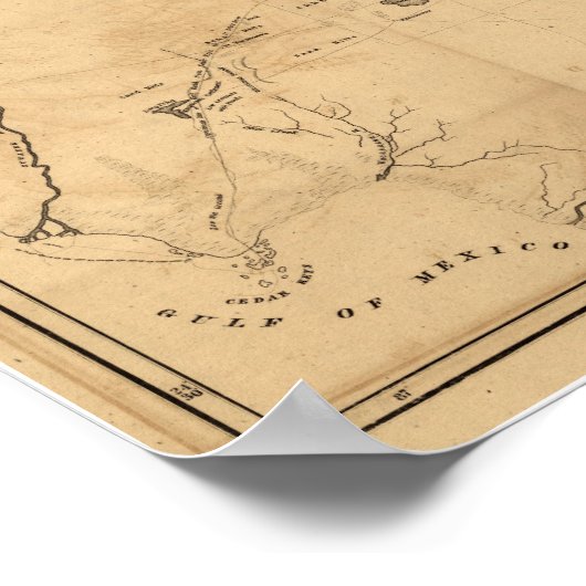 Poster Carte de Floride 1846 (Coin)