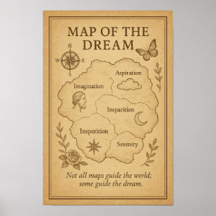 Poster "Carte de force" Vintage Inspirational Wall Art P