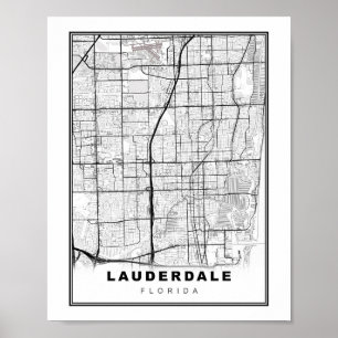 Poster Carte de Fort Lauderdale
