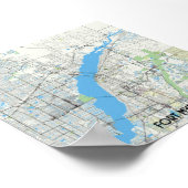 Poster Carte de Fort Myers Florida USA (Coin)