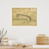 Poster Carte de fortification Biloxi Mississippi 1721 (Cuisine)