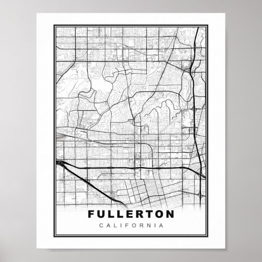 Poster Carte de Fullerton (Devant)