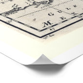 Poster Carte de Géorgie et Carolinas par Bowen 1752 (Coin)