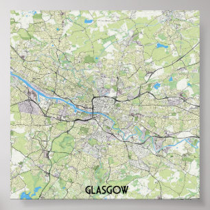 Poster Carte de Glasgow