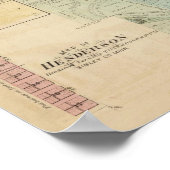 Poster Carte de Glencoe, Carte de Henderson, Minnesota (Coin)