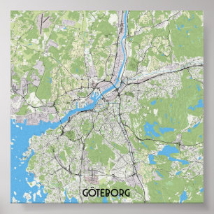 Poster Carte de Göteborg
