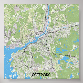 Poster Carte de Göteborg