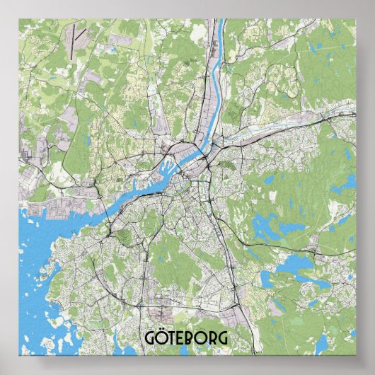 Poster Carte de Göteborg (Devant)