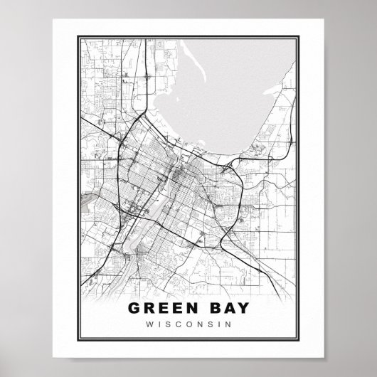 Poster Carte de Green Bay (Devant)