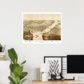 Poster Carte de Green Bay, Wisconsin de 1867 (Bureau à domicile)