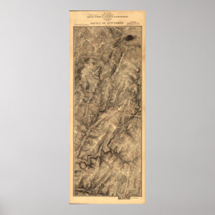 Poster Carte de Gregg & Stuart's Cavalry Battle of Gettys