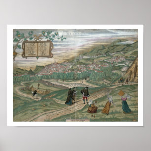 Poster Carte de Grenade, de "Civitates Orbis Terrarum", V