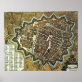 Poster Carte de Groningen 1652 (Devant)