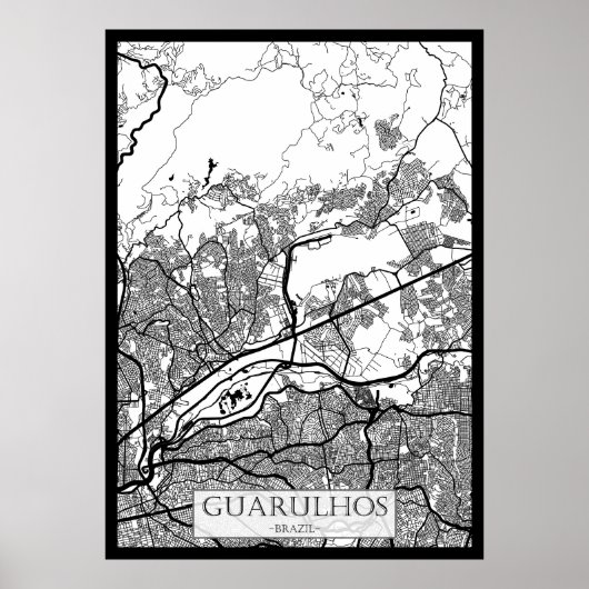 Poster Carte de Guarulhos Brésil (Devant)