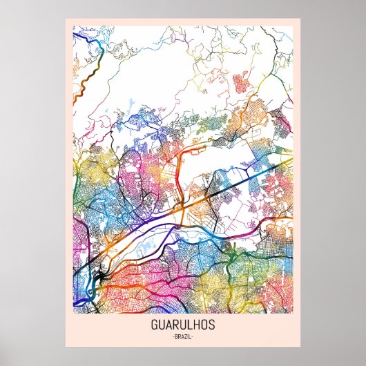 Poster Carte de Guarulhos Brésil (Devant)
