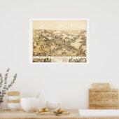 Poster Carte de Guilford, Connecticut de 1881 (Cuisine)