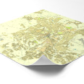 Poster Carte de Harare Zimbabwe (Coin)