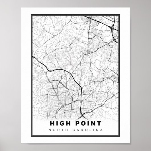 Poster Carte de High Point (Devant)