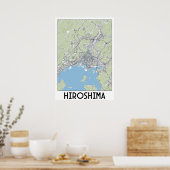 Poster Carte de Hiroshima, Japon (Cuisine)