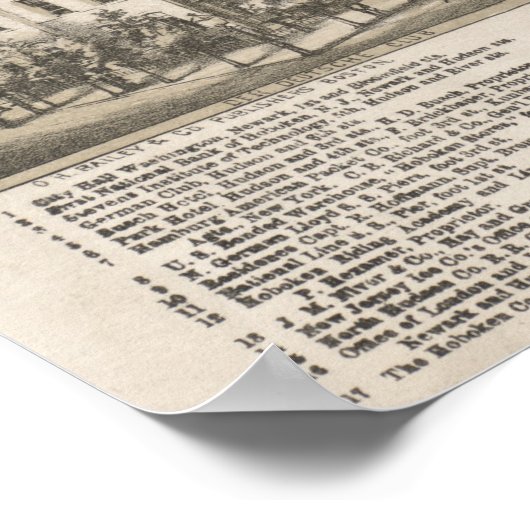 Poster Carte de Hoboken NJ (Coin)