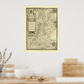 Poster Carte de Holland Pays-Bas par Jacob van Deventer (Cuisine)