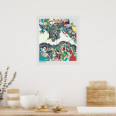 Poster Carte de Hong Kong, Chine (Cuisine)