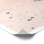 Poster Carte de Houston Texas Pink et Blue Cute Script St (Coin)