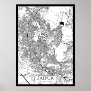 Poster Carte de Jaipur Rajasthan