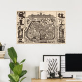 Poster Carte de Jérusalem (Bureau à domicile)