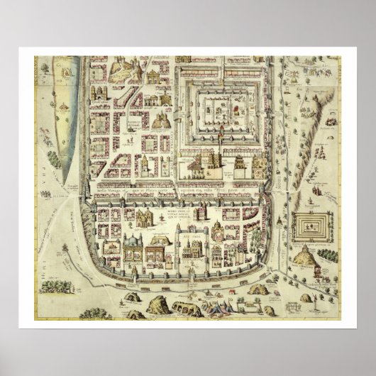 Poster Carte de Jérusalem et des environs, de 'C (Devant)