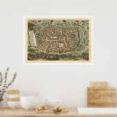 Poster Carte de Jérusalem par Nicolaes Visscher 1660 (Cuisine)