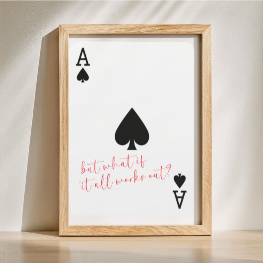 Poster Carte de jeu Anniversaire cadeau as de pique