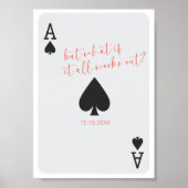 Poster Carte de jeu Anniversaire cadeau as de pique (Devant)