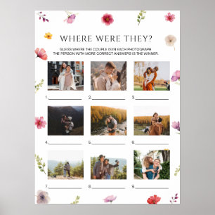 Poster Carte de jeu de mariage 'Wildflower Bridal Shower