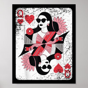 Poster Carte de jeu moderne Queen of Hearts
