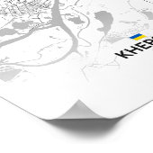 Poster Carte de Kherson Ukraine Drapeau (Coin)