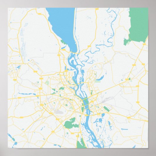 Poster Carte de Kiev, Ukraine (Devant)