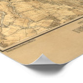 Poster Carte de la bataille de Gettysburg (Coin)