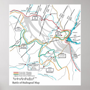 Poster Carte de la bataille de la deuxième guerre