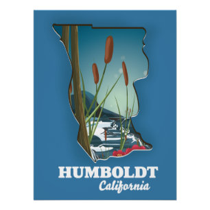 Poster Carte de la californie d'Humboldt