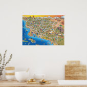 Poster Carte de la Californie du Sud (Cuisine)
