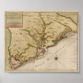 Poster Carte de la Caroline de 1696 (Devant)