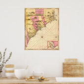 Poster Carte de la Caroline du Sud 1683 (Cuisine)