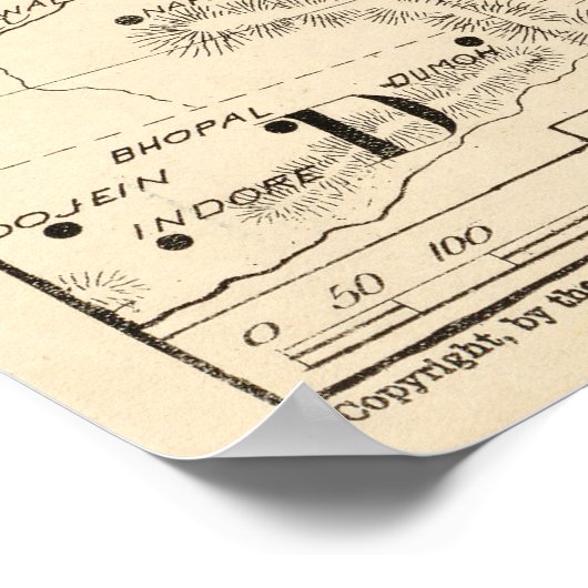 Poster Carte de la Chine (1900) (Coin)