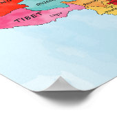 Poster Carte de la Chine aquarelle (Coin)