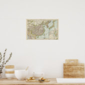 Poster Carte de la Chine et du Japon (Cuisine)