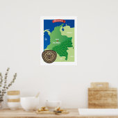 Poster Carte de la Colombie (Cuisine)