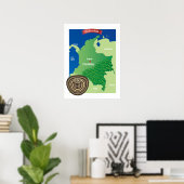 Poster Carte de la Colombie (Bureau à domicile)