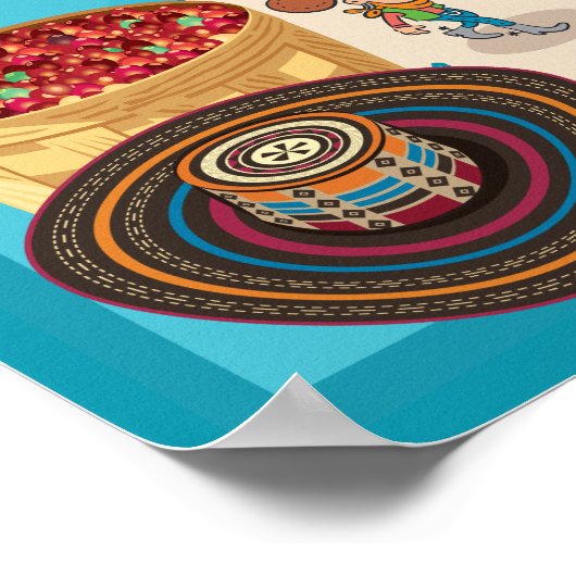 Poster Carte de la Colombie (Coin)